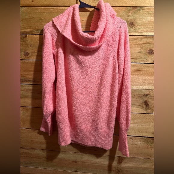 Lilly Pulitzer Barrymore Sweater Off The Shoulder Cowl Neck Boucle Pink Size L - Picture 4 of 6
